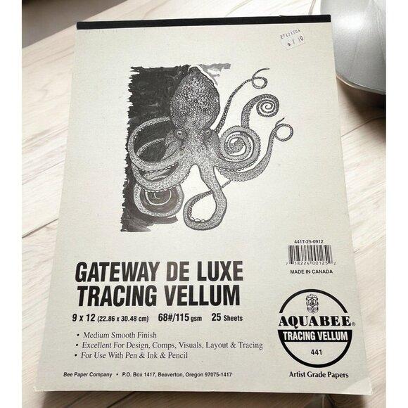 Aquabee Other - Aquabee #441 Gateway De Luxe Tracing Vellum Book 9x12 Medium Finish 24 Sheets